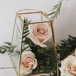 Tall Gold Geometric Lantern