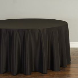 Tablecloth (132" Round Polyester Black)