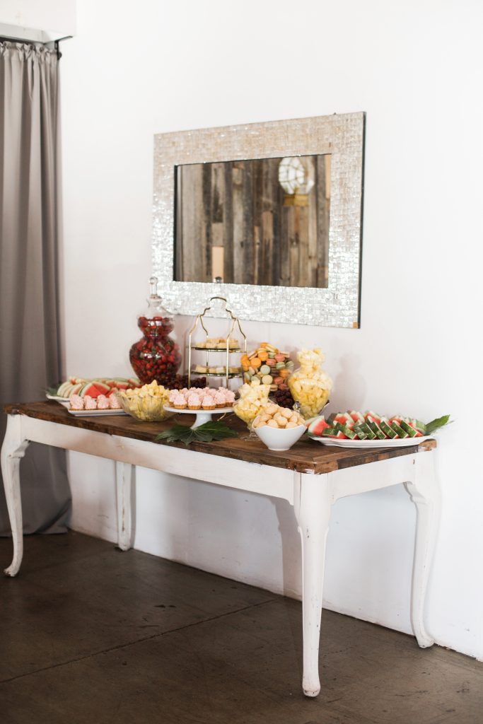 tropical botanical cake dessert table sweets modern