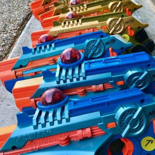laser tag guns blue yellow