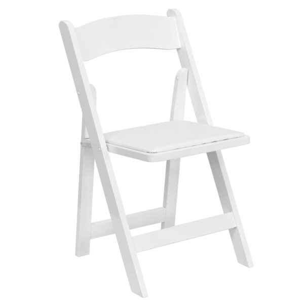 white resin folding chair