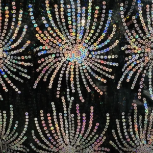 BLACK & SILVER SEQUIN ORGANZA FIREWORKS OVERLAY