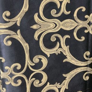 BLACK & TAN DAMASK TABLECLOTH
