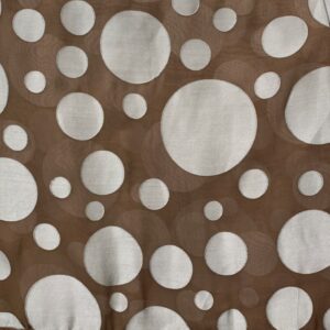 BROWN SHEER W/BLUE DOTS OVERLAY