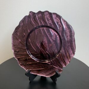 GLASS CHARGER PLATE DEEP PURPLE RIPPLE