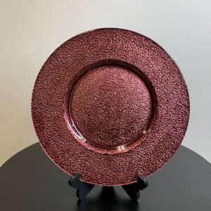 GLASS CHARGER PLATE PLUM TEXTURED
