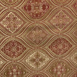 GOLD & RED DAMASK TABLECLOTH