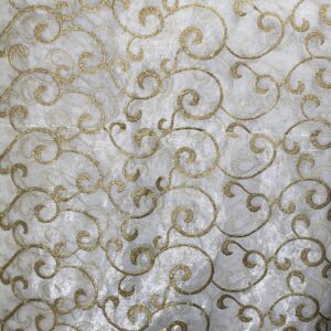 GOLD SCROLL ORGANZA OVERLAY