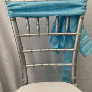LIGHT BLUE CRUSHED TAFFETA CHAIR SASH