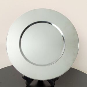 METAL CHARGER PLATE SILVER MIRROR