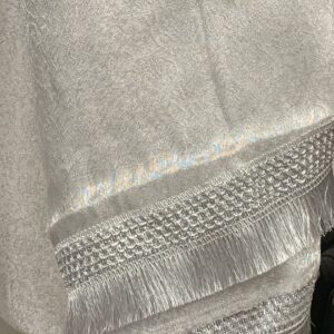 SILVER SHEER W/FRINGE OVERLAY