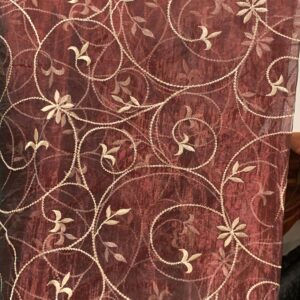 WINE W/GOLD EMBROIDERY OVERLAY