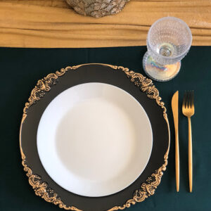 Gold and Black Charger Plates - Vintage