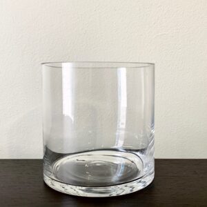 Short Glass Cylinder Vase/ Candle Holder