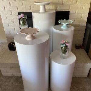 White Round Metal Pedestals (5)