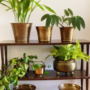 Vintage Lacquered Brass Pots - Various Sizes and Styles