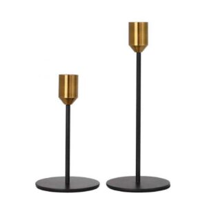 Black/Gold Taper Candle Holder