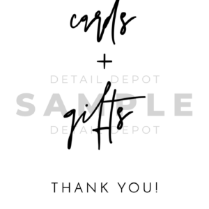 printed cards and gifts signage