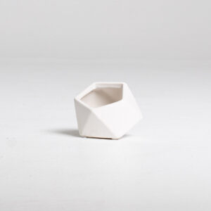 White Geometric Pot