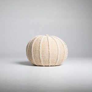White Round Poof