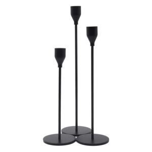 Black Taper Candleholders (Set of 3)