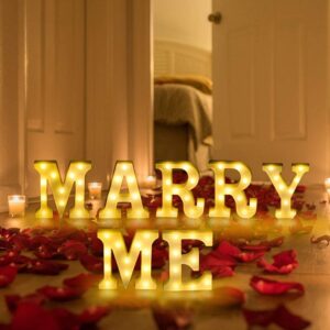 Marry Me proposal LED letters