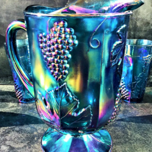 Indiana Harvest Grape Iridescent Blue Pitcher