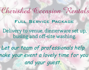 Cherished Occasion Rentals Full Service Package
