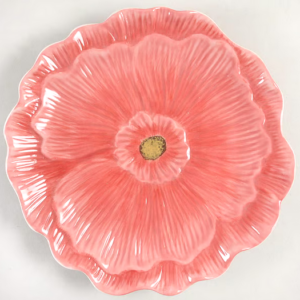 Certified International Sweet Bunny 3-D Pink Poppy Dessert Plate 8"