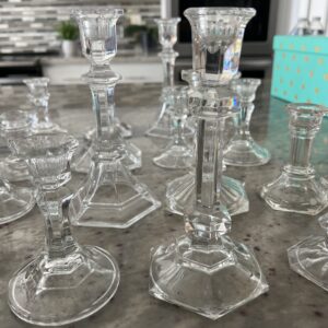Mix and Match Crystal/Glass Glass Candle Holders