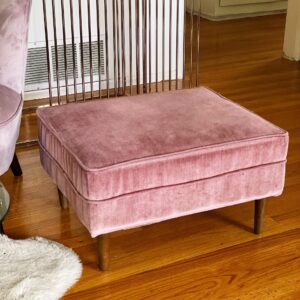 Pink Mauve Velvet Rectangle Ottoman